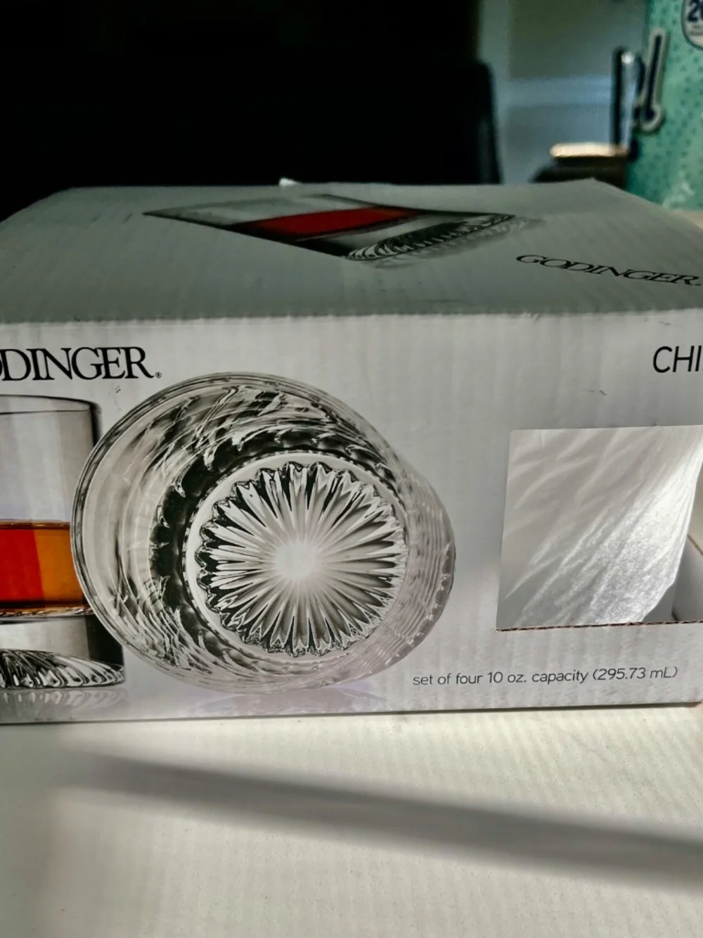 NIB GODINGER SET OF 4 COCKTAIL GLASSES 10oz. Each